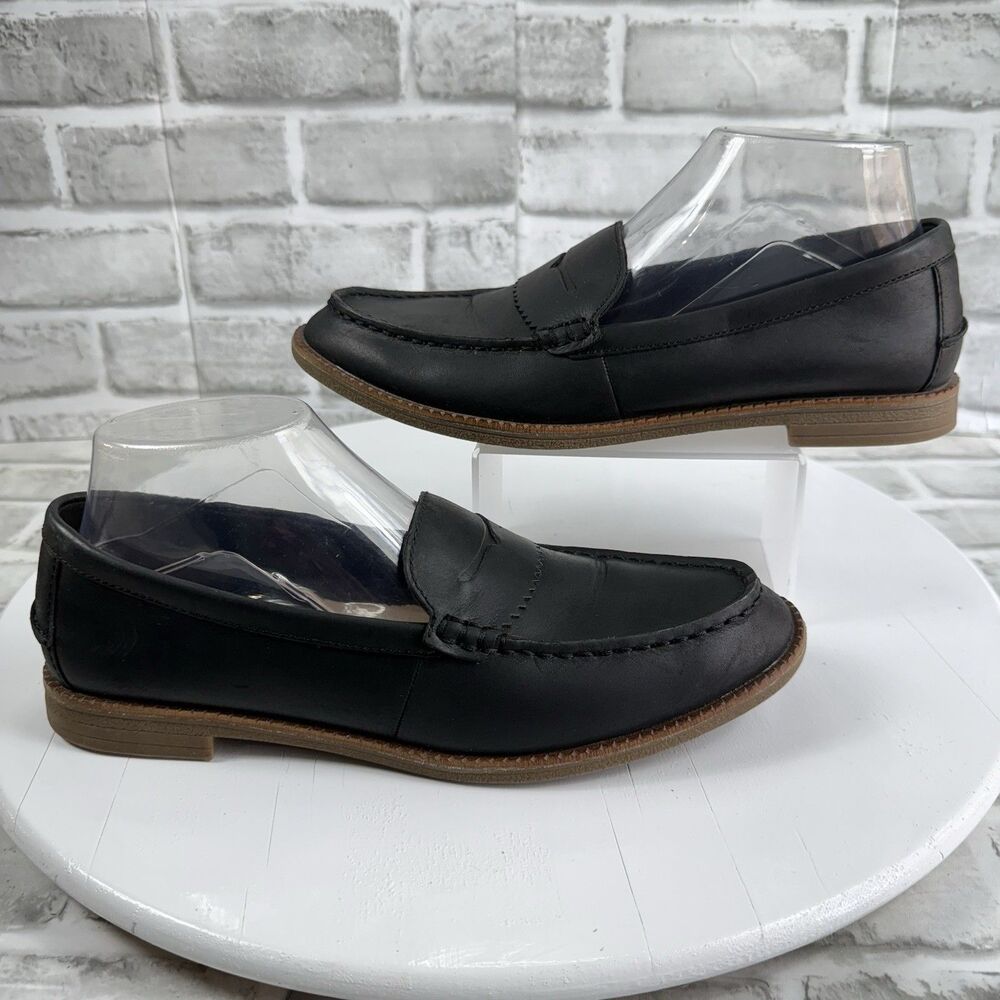 Sperry Topsider Women's Size 9 Black Leather Driving Penny Loafers